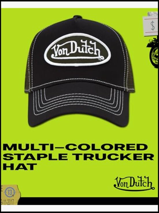 Authentic Von Dutch Unisex Trucker Hat - Curved Bill Snapback Mesh Back main image 5